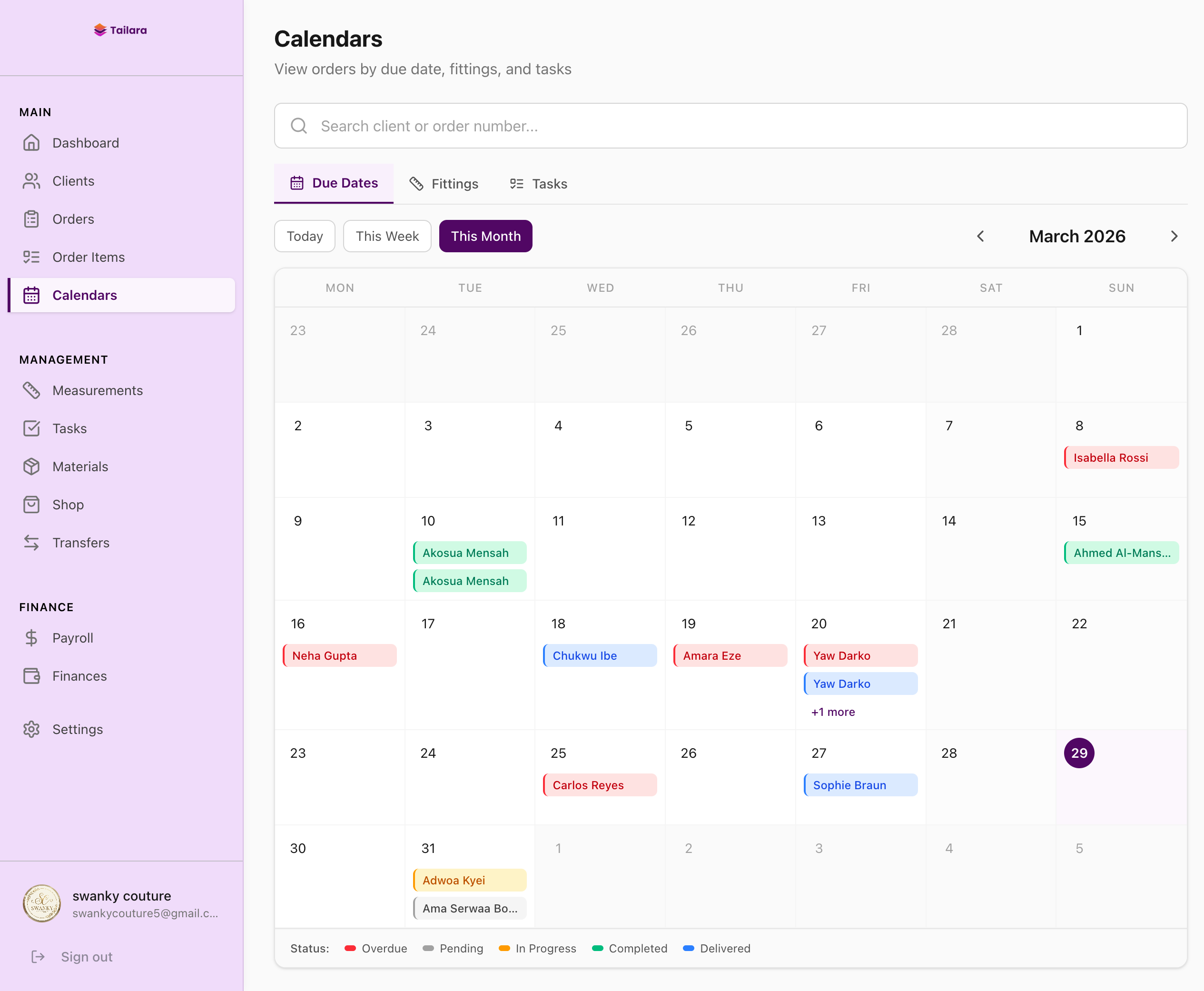 Calendar View