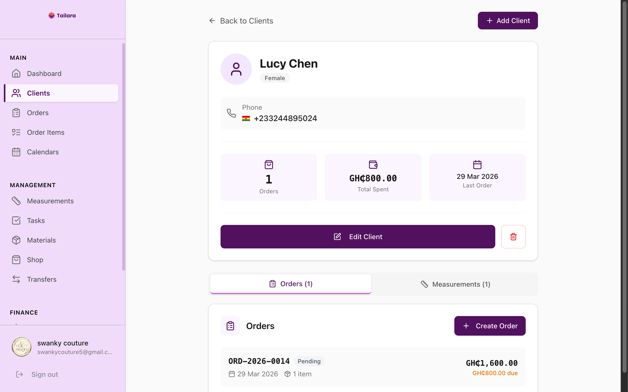 Client Profile Detail